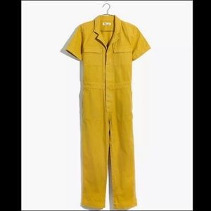 Madewell Short-Sleeve Cotton Coverall Jumpsuit S